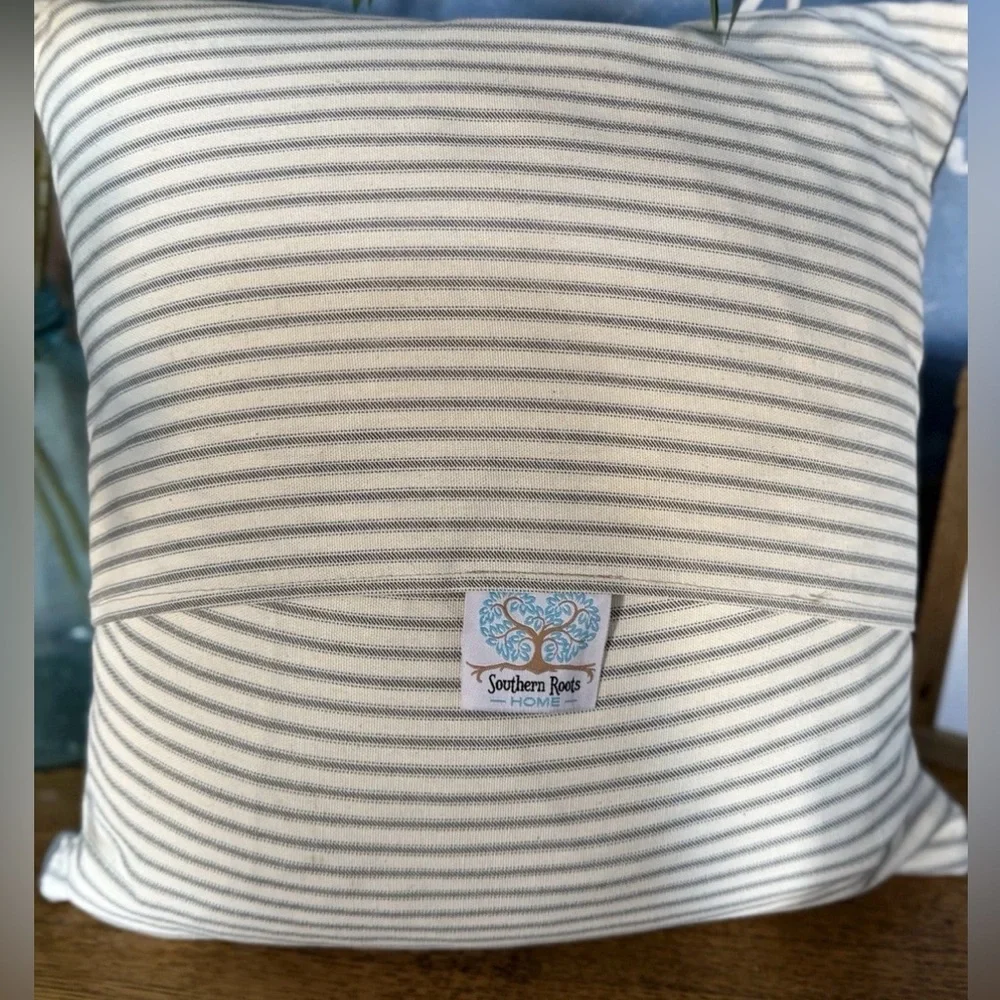 Ohio Buckeye State Decorative Pillow Baxter & Me Gray Game Day Ohio Home Decor